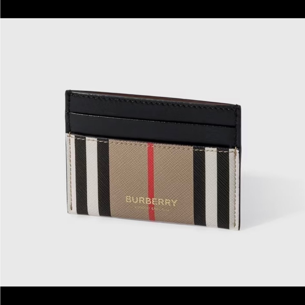 Burberry Icon Stripe Leather Cardholder